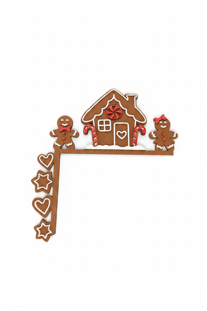 Christmas gingerbread laser cut corner decoration