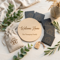 Starter realtor welcome home laser engraved wood gift package lifestyle photo