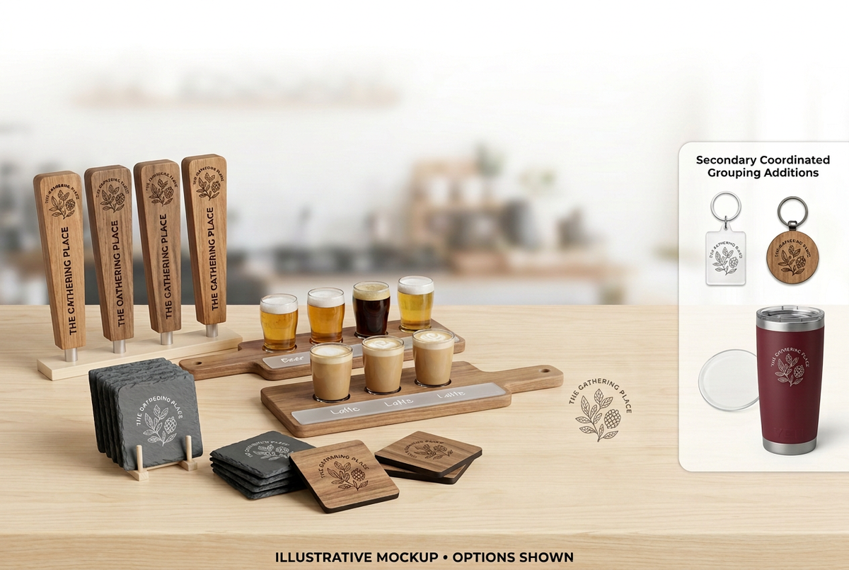 Restaurant Cafe and Bar Custom Laser Engraving Package